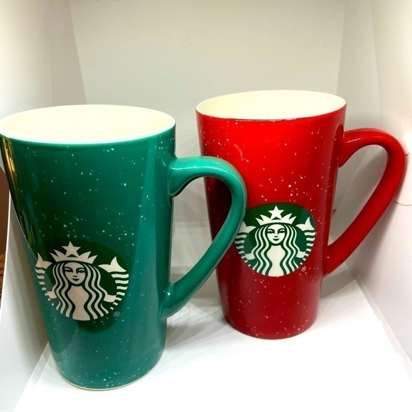 STARBUCKS - 2020 Holiday 16 Oz Set Of Two Mugs NWOT - Picture 1 of 9